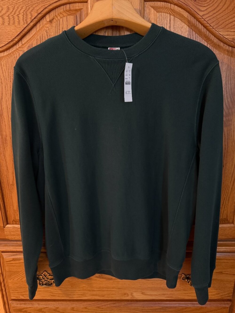 NWT J. Crew Heritage 14oz Fleece Crewneck Sweatshirt Forest Green Size Large